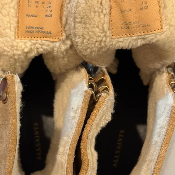 All Saints Tan Lace Up Boots - Picture 6 of 9